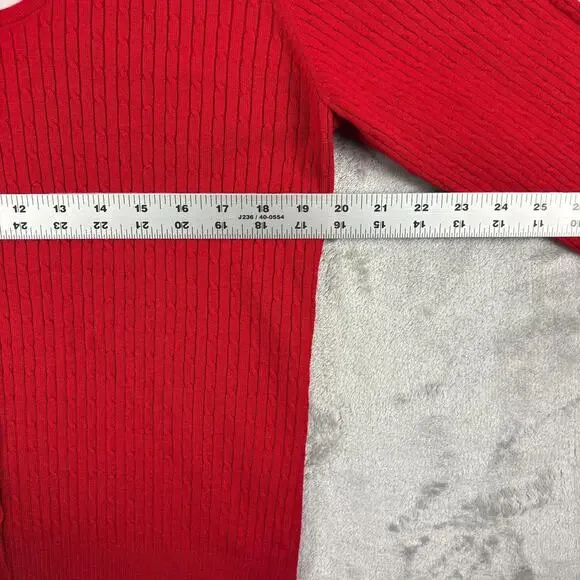 Vintage Carolyn Taylor Long Sleeve Red Sweater White Collar Women’s Size XL - Picture 4 of 7